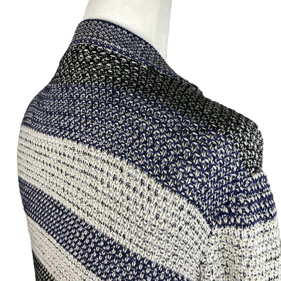 Westport 1962 XL Knit Cardigan Open‎ Front Blue Black Oatmeal Tan Metallic - Picture 7 of 15